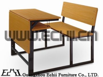 Connected student desk and chair/school furniture/school desk and chair