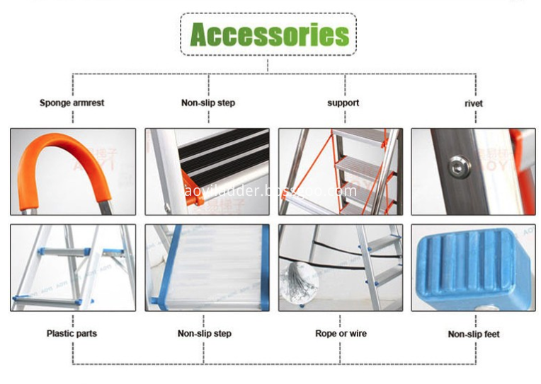 Non slip household 5 steps ladder