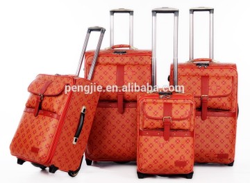 2014 hot sale cheap 2 wheels waterproof PU leather trolley luggage