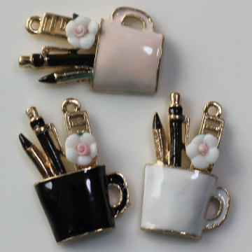 DIY Mode Legering Emaille Cosmetische Cup Charms Voor Armband, metalen Dangle Potlood Cup Hangers Oorbel Sieraden Maken: