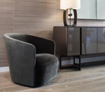 Modern Luxury Curved Custom Design Soft Fabric Revolving Sofa