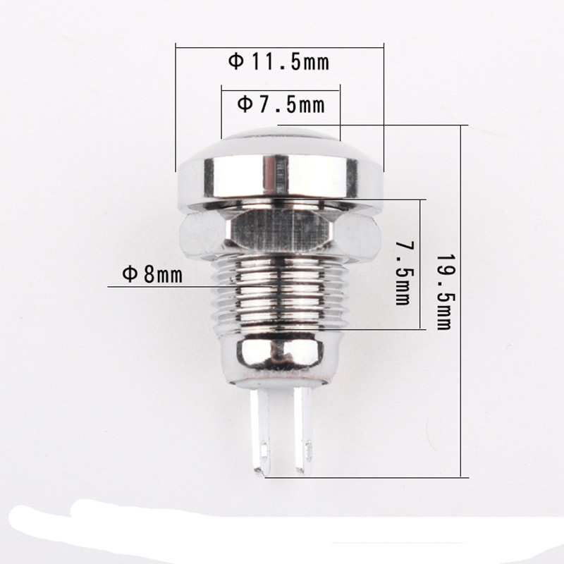 Push button Switch 8mm Momentary Metal Stainless Steel 1NO 3-220v waterproof Push-button switches