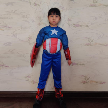 Hot Sell Muscle Hero Captain Cosplay Costume for Boys Kids Superhero Role Play Halloween Party Costumes Super Hero Cosplay