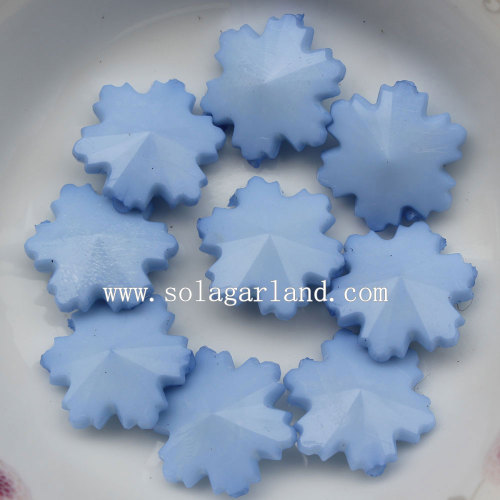 Perles de fleurs de flocon de neige en plastique acrylique opaque en vrac