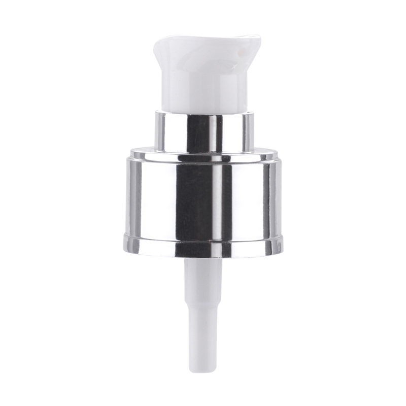 20/410 24/410 Pompe de remplissage de bouteille cosmétique en revêtement en argent UV brillant pour le luxe crème du corps