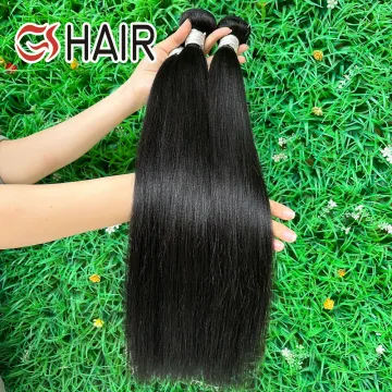 GS Kinky Straight Hair 3 Bundles Remy Human Hair Weave - 100% Unprocessed Raw Virgin Brazilian 9A