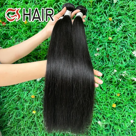 GS Kinky Straight Hair 3 Bundles Remy Human Hair Weave - 100% Unprocessed Raw Virgin Brazilian 9A