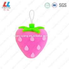 Strawberry shape loofah sponge bathing item