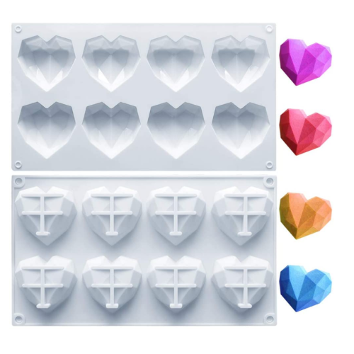 Food Grade Diamond Heart Silicone Mold voor Cake