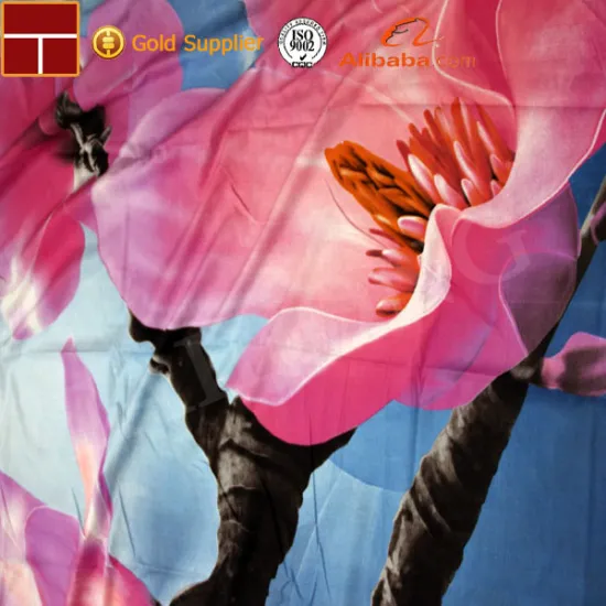 100% cotton big flower print fabric for bed sheets