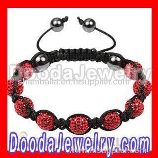 Fashion Tresor Paris Bead Bracelet With Red Pave Crystal Bead And Hematite 
