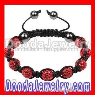 Fashion Tresor Paris Bead Bracelet With Red Pave Crystal Bead And Hematite 