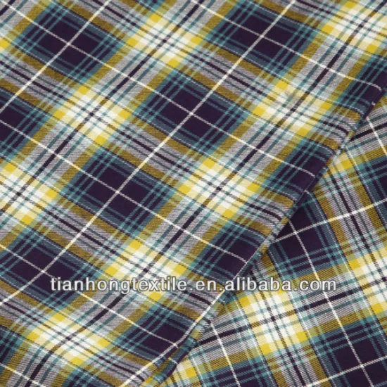 100% Yarn Dayed Twill Checks Flannel Fabric