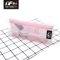 Custom transparent waterproof pink cat plastic pencil case