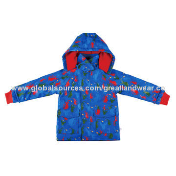 Babies' Jacket, Made of PU Fabric and Micro Polar Fleece Lining