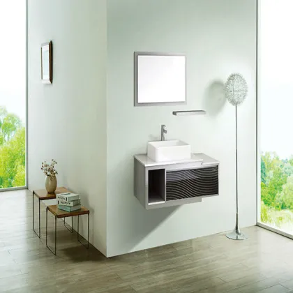 Wall hung stainless steel bathroom cabinets