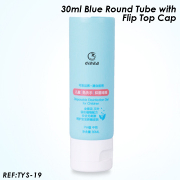 30ml Blue Plastic Round Cosmetic Tube With Flip Top Cap 