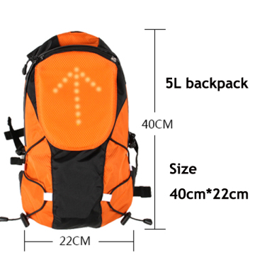 Bike Backpack Bag with Safety LED Indicator Night Turn Signal Light for Bicycle