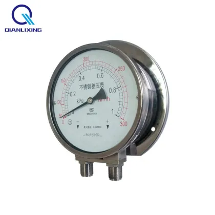 Bellows Capsule Type Micro Pressure Measuring Instruments - Stainless Steel Gas Differential Pressure Gauge Manufacturing