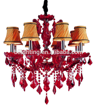 Red Maria theresa crystal lampshades for living room