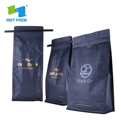 Gravure printing custom materials coffee bag with Tin-tie