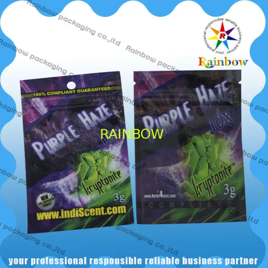 Customized Logo Herbal Incense Packaging , Spice Herbal Incense Bag