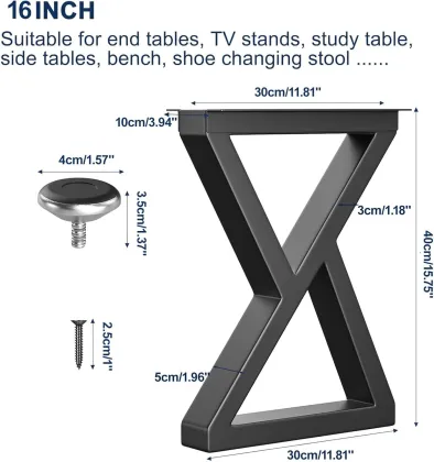 Z Shape Heavy Duty Metal Coffee Table Legs
