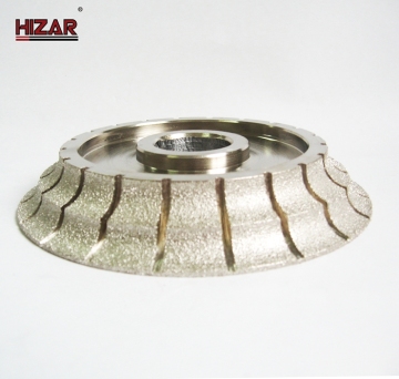 Roda Berlian Polishing Hizar: Profil tepi dan roda berlian miring vakum