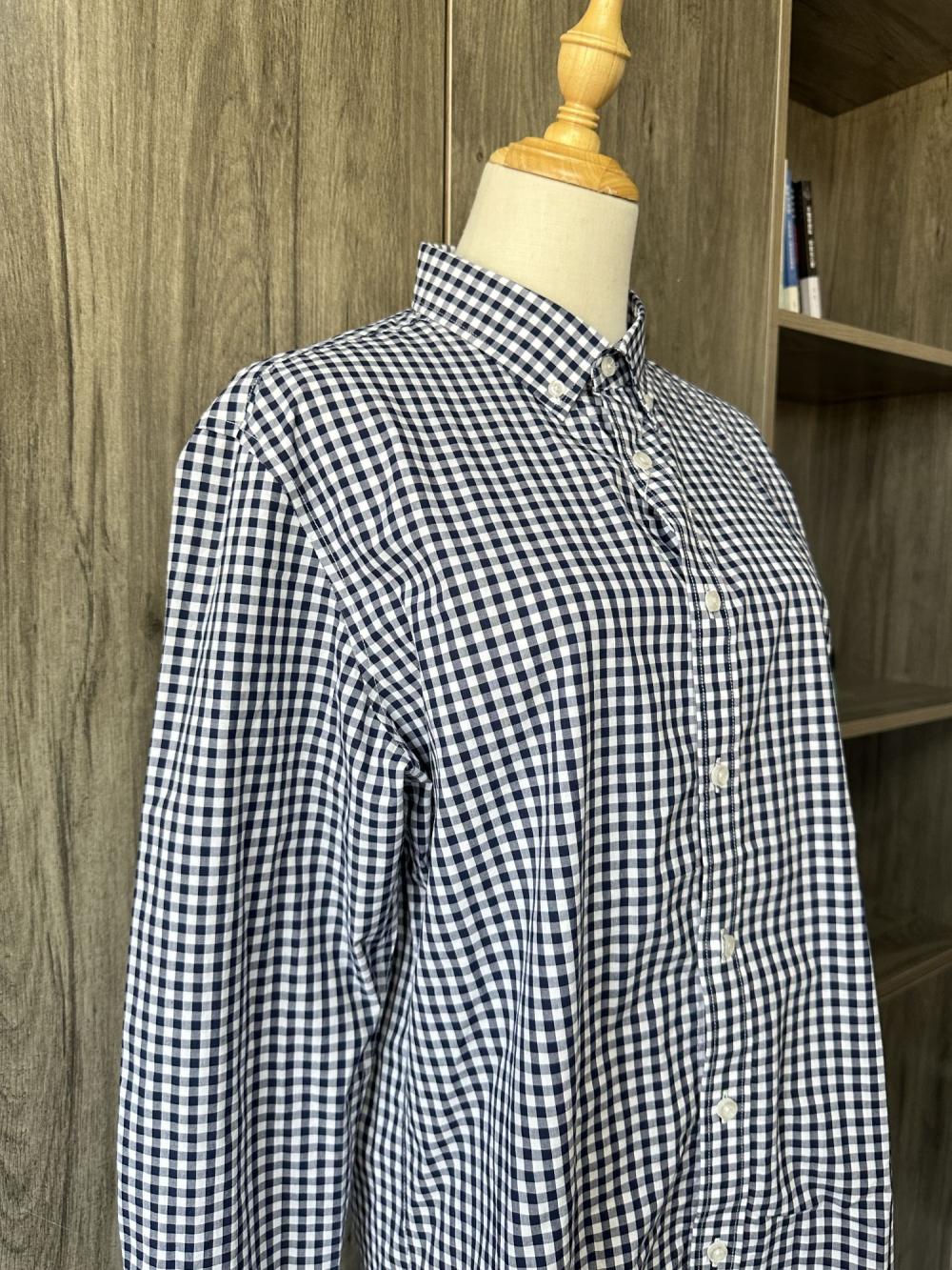 Custom plaid women work shirts with long sleeve