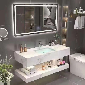 White Quartz Stone Countertop for Hotel Project