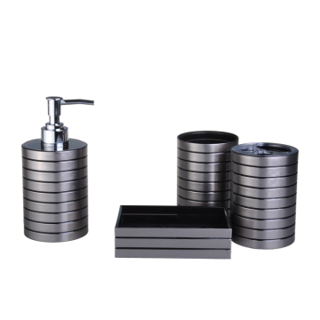 Bronzing Technology AS Plastic 4pcs Bathroom Accessories