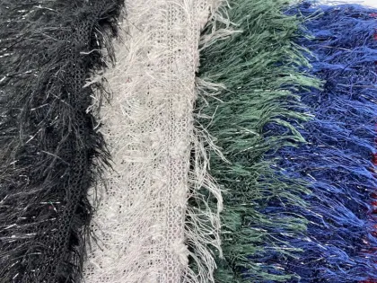 Shiny Lurex Long Hair Jacquard Knitted Fabric