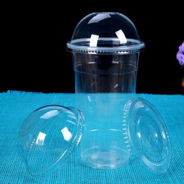 Disposable Plastic Juice Cup with lid/Hard plastic cup with lid and straw