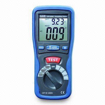 Insulation Tester with Double Molded Plastic Housing and Large Dual Display