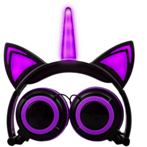 Glowing Unicorn Cat Ear LED Adjustable Lipat Headphone