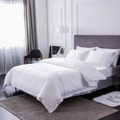 5 Star Quality Stripe White 100 Cotton Linen