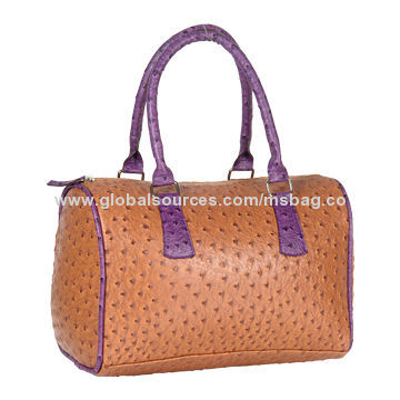 New Style PU Leather Handbag with Fake Ostrich for All Your Item, OEM Orders Welcomed