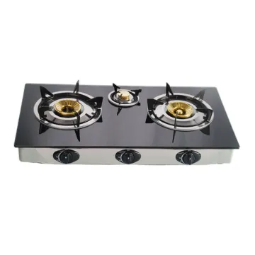 High Quality Home Kitchen Tempered Glass Gas Stoves 3 Burners Desktop Gas Cooktop