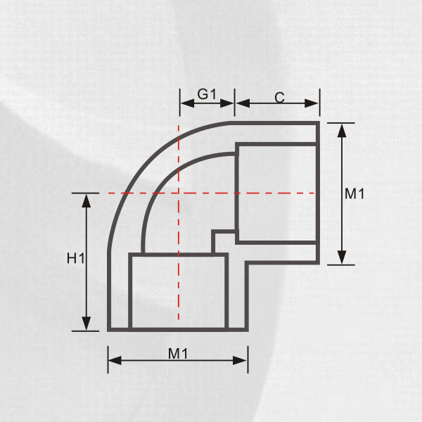 ASTM Sch80 Upvc Elbow 90 ° اللون الرمادي الداكن