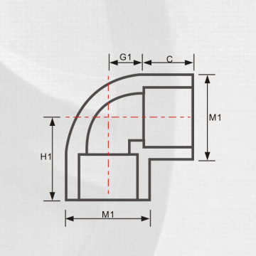 ASTM Sch80 Upvc Колено 90 ° Темно-серый цвет