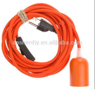 factory price colorful fabric cable SAA plug cord VDE/UL/CE with high quality