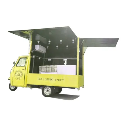 Hanyi Piaggio Ape Electric Tricycle Food Truck for Ice Cream Sales
