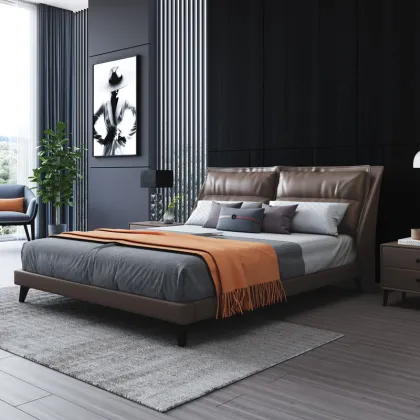 Hot Sale Full Size Modern Leather Bed - OEM & ODM Accepted