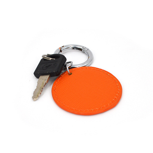 Ysure Round Shaped Saffiano Leather Keychain with Ring