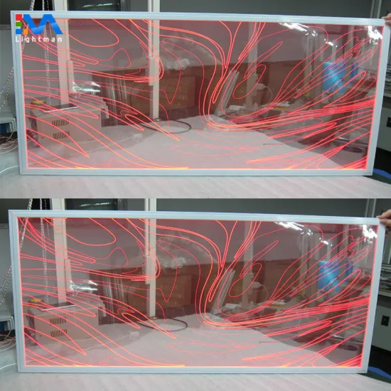 Custom White Aluminum Frame 60x60 600x600mm Transparent Laser Engrave RGB LED Lamp Panel Light