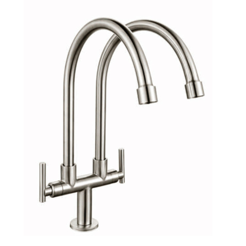 ผู้ผลิตจีน Brushed Nickel European Cold Hot Water Kitchen Sink Faucets Mixers Taps