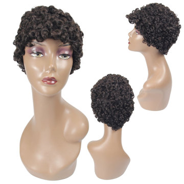 High Quality African Non Frontal Lace Wig,Pixie Cut Non Lace Wigs,Cheap Machine Made Human Hair Wig