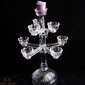 Suporte para velas de cristal em vidro para candelabros