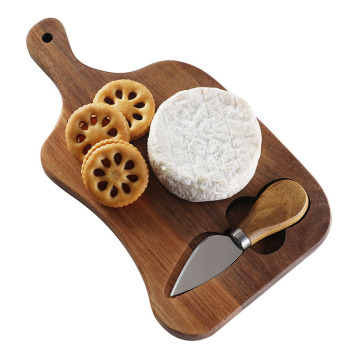 Acacia Wood Cheese Serving Tray with Customized Kitchen Gadgets and Cheese Knife