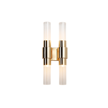 Golden Finish Glass Tube Wall Lamp for Hotel/Home Decor